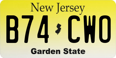 NJ license plate B74CWO