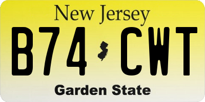 NJ license plate B74CWT