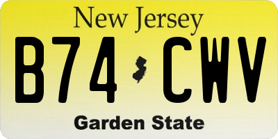 NJ license plate B74CWV
