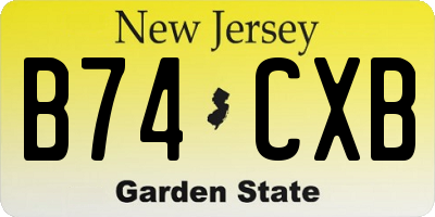 NJ license plate B74CXB