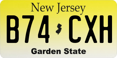 NJ license plate B74CXH