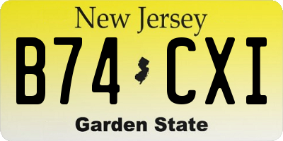 NJ license plate B74CXI