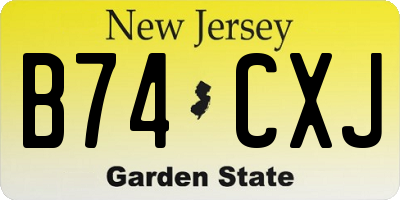 NJ license plate B74CXJ