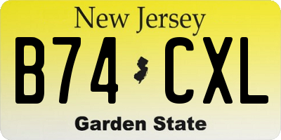NJ license plate B74CXL