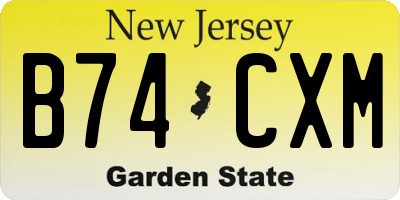 NJ license plate B74CXM