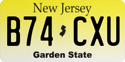 NJ license plate B74CXU