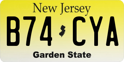 NJ license plate B74CYA