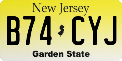 NJ license plate B74CYJ