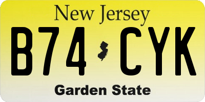 NJ license plate B74CYK