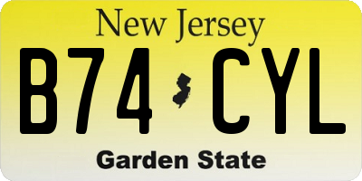 NJ license plate B74CYL