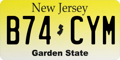 NJ license plate B74CYM