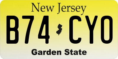NJ license plate B74CYO