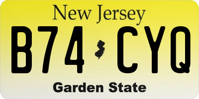 NJ license plate B74CYQ