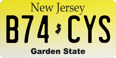 NJ license plate B74CYS