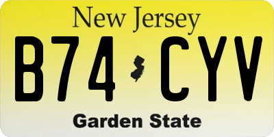 NJ license plate B74CYV