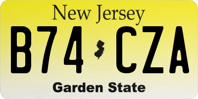 NJ license plate B74CZA