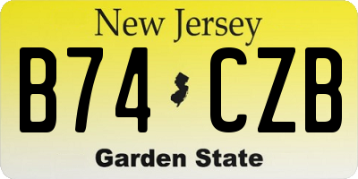 NJ license plate B74CZB