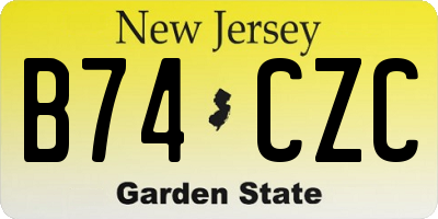 NJ license plate B74CZC
