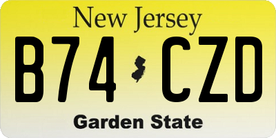 NJ license plate B74CZD