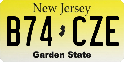 NJ license plate B74CZE