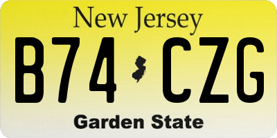 NJ license plate B74CZG