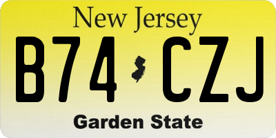 NJ license plate B74CZJ