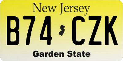 NJ license plate B74CZK
