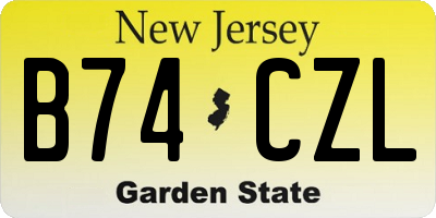 NJ license plate B74CZL