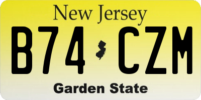 NJ license plate B74CZM