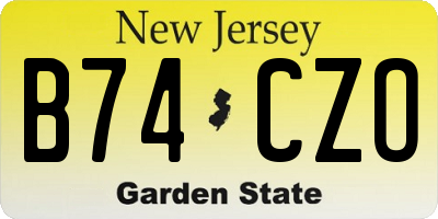 NJ license plate B74CZO