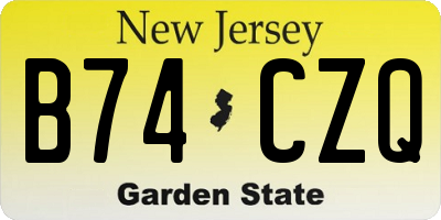 NJ license plate B74CZQ