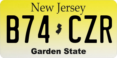 NJ license plate B74CZR