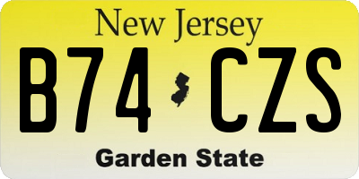 NJ license plate B74CZS