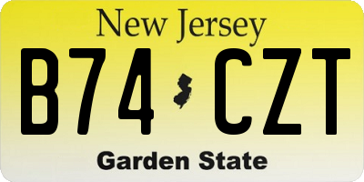 NJ license plate B74CZT