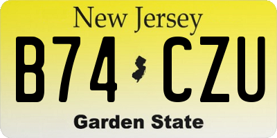 NJ license plate B74CZU