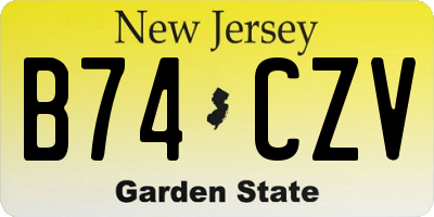 NJ license plate B74CZV