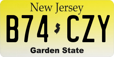 NJ license plate B74CZY