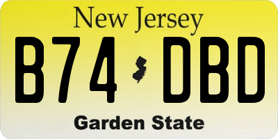 NJ license plate B74DBD