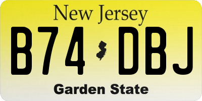NJ license plate B74DBJ
