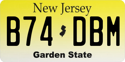 NJ license plate B74DBM