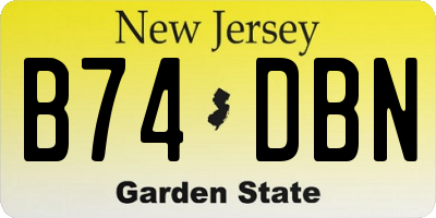 NJ license plate B74DBN