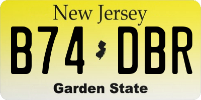 NJ license plate B74DBR