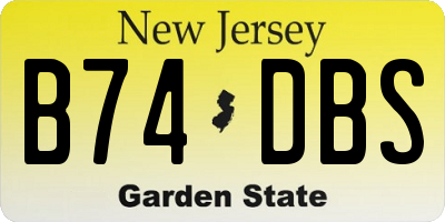 NJ license plate B74DBS