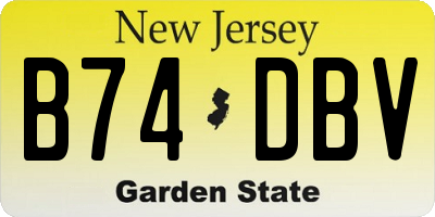 NJ license plate B74DBV