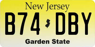 NJ license plate B74DBY