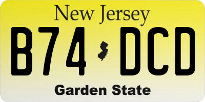 NJ license plate B74DCD