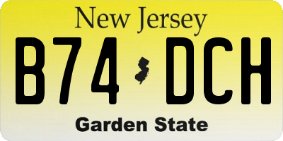NJ license plate B74DCH