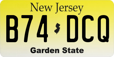 NJ license plate B74DCQ