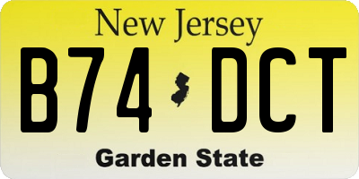 NJ license plate B74DCT
