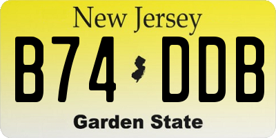 NJ license plate B74DDB